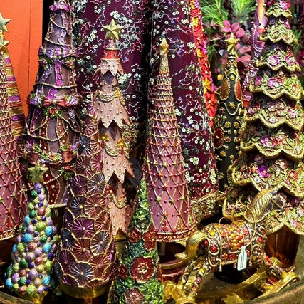 LUXE HANDBESCHILDERDE KERSTBOOMPJES