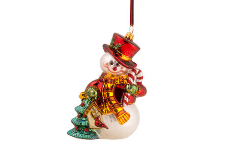 Huras ornament: Snowman with christmas tree