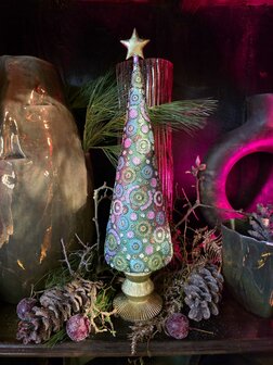 Handbeschilderde kerstboom - 16