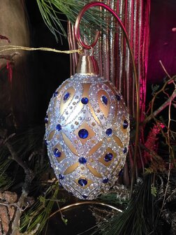 Faberg&eacute;-Ei 9 - Hidden Treasure Navy gold