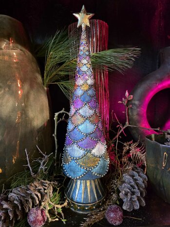 Handbeschilderde kerstboom - 17