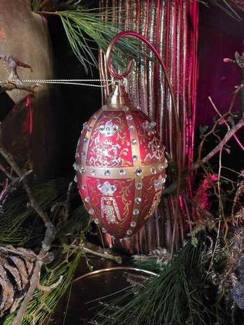 Fabergé-Ei 7 - Monogram red