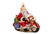Huras ornament: Kerstman op motor